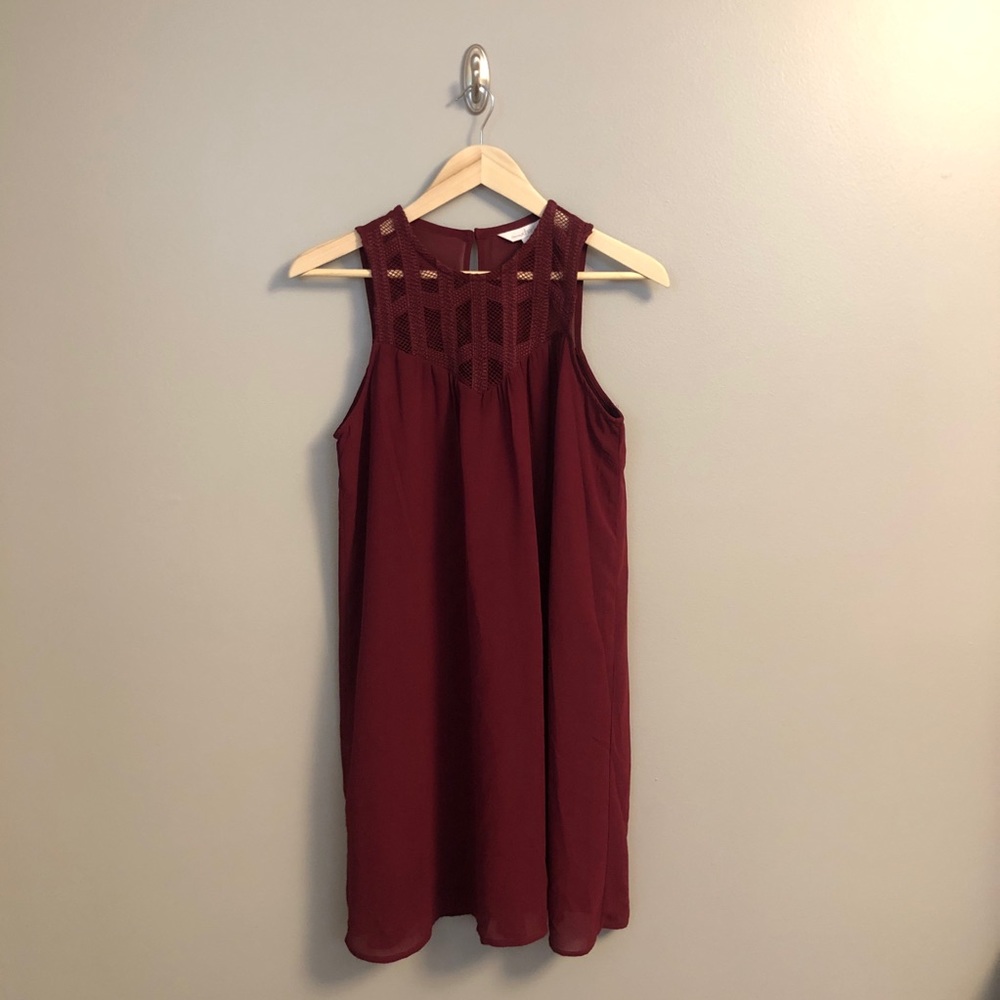 Lace to Flowy Maroon Dress